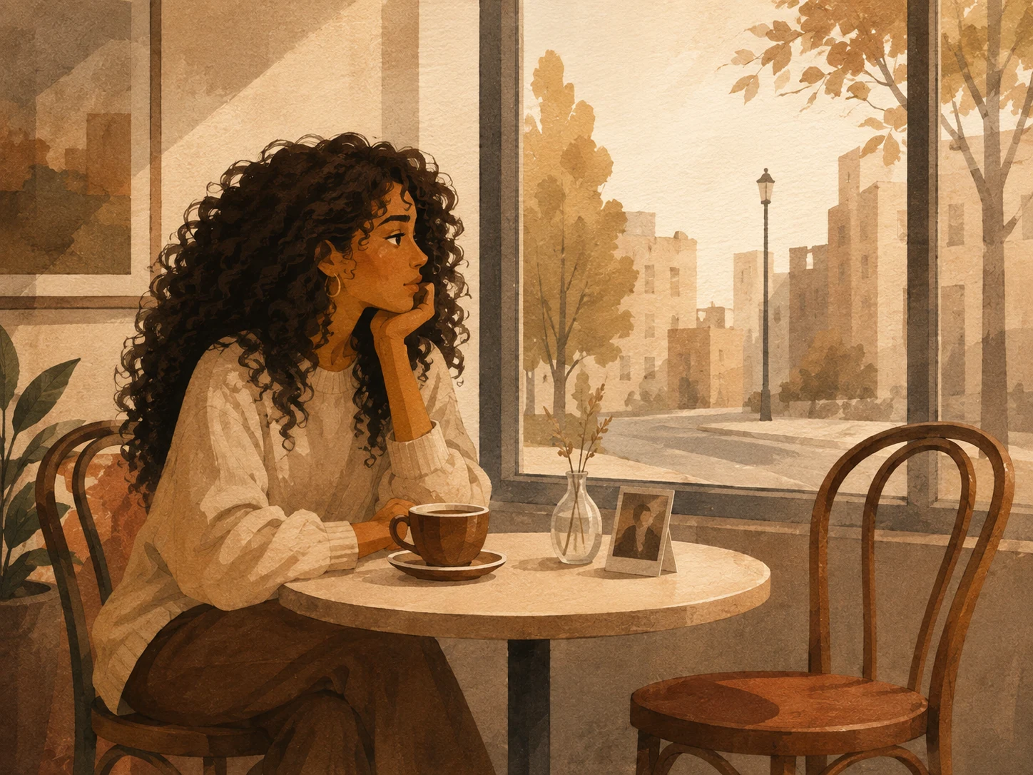 Warm reflective coffee setting
