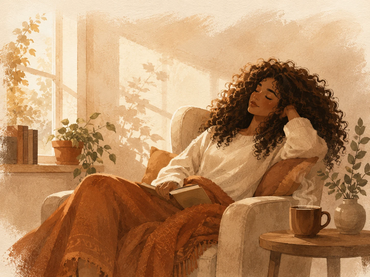 Warm coffee in a quiet morning setting